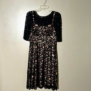 Black lace tea dress